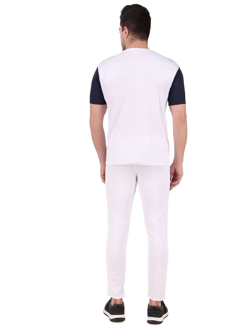 men color block track pant & t-shirt athleisure set - 22086424 - Standard Image - 2