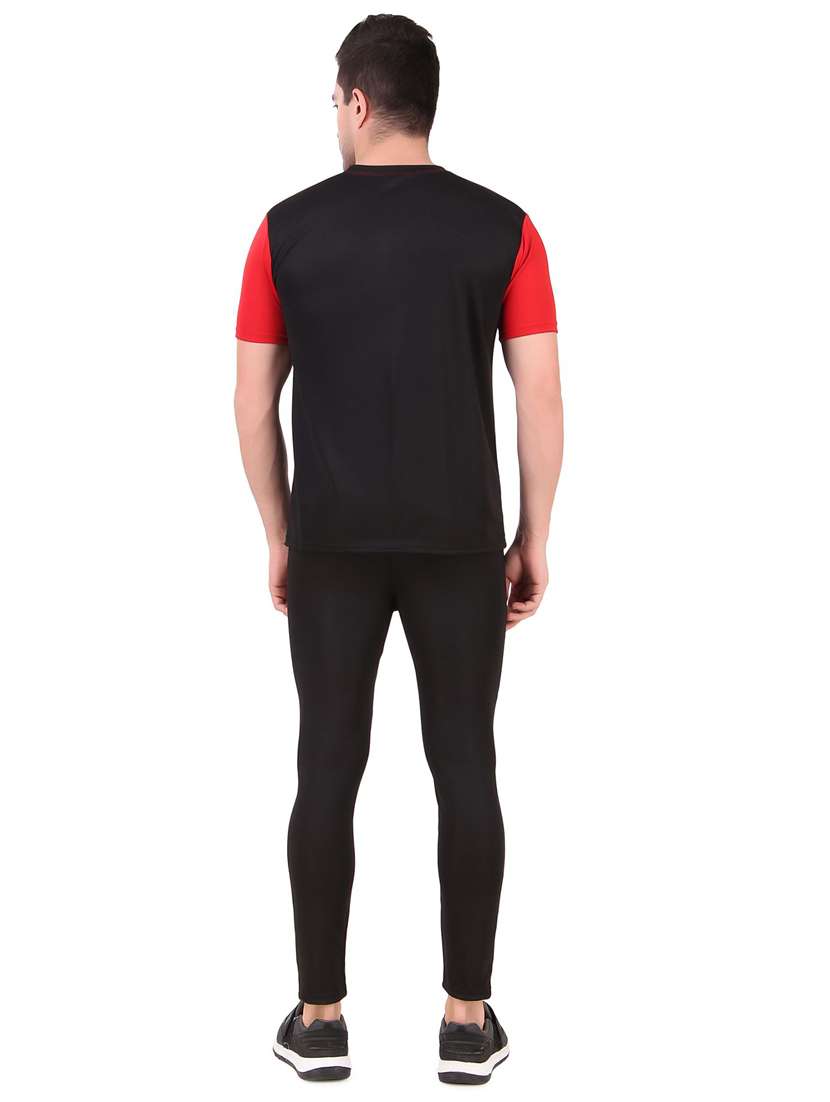 men color block track pant & t-shirt athleisure set - 22086460 - Standard Image - 2