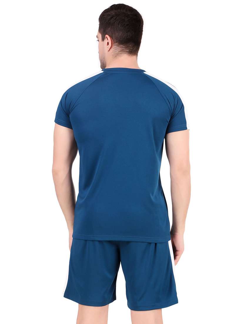 men solid shorts & t-shirt athleisure set - 22086484 - Standard Image - 2