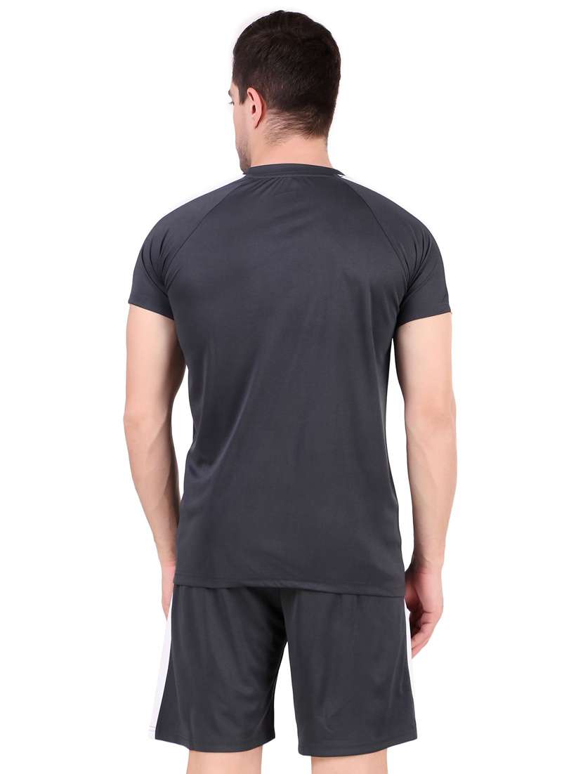men solid shorts & t-shirt athleisure set - 22086486 - Standard Image - 2