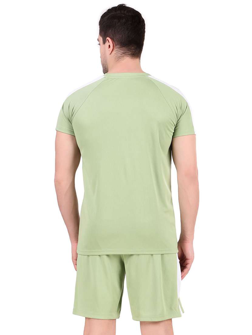 men solid shorts & t-shirt athleisure set - 22086487 - Standard Image - 2