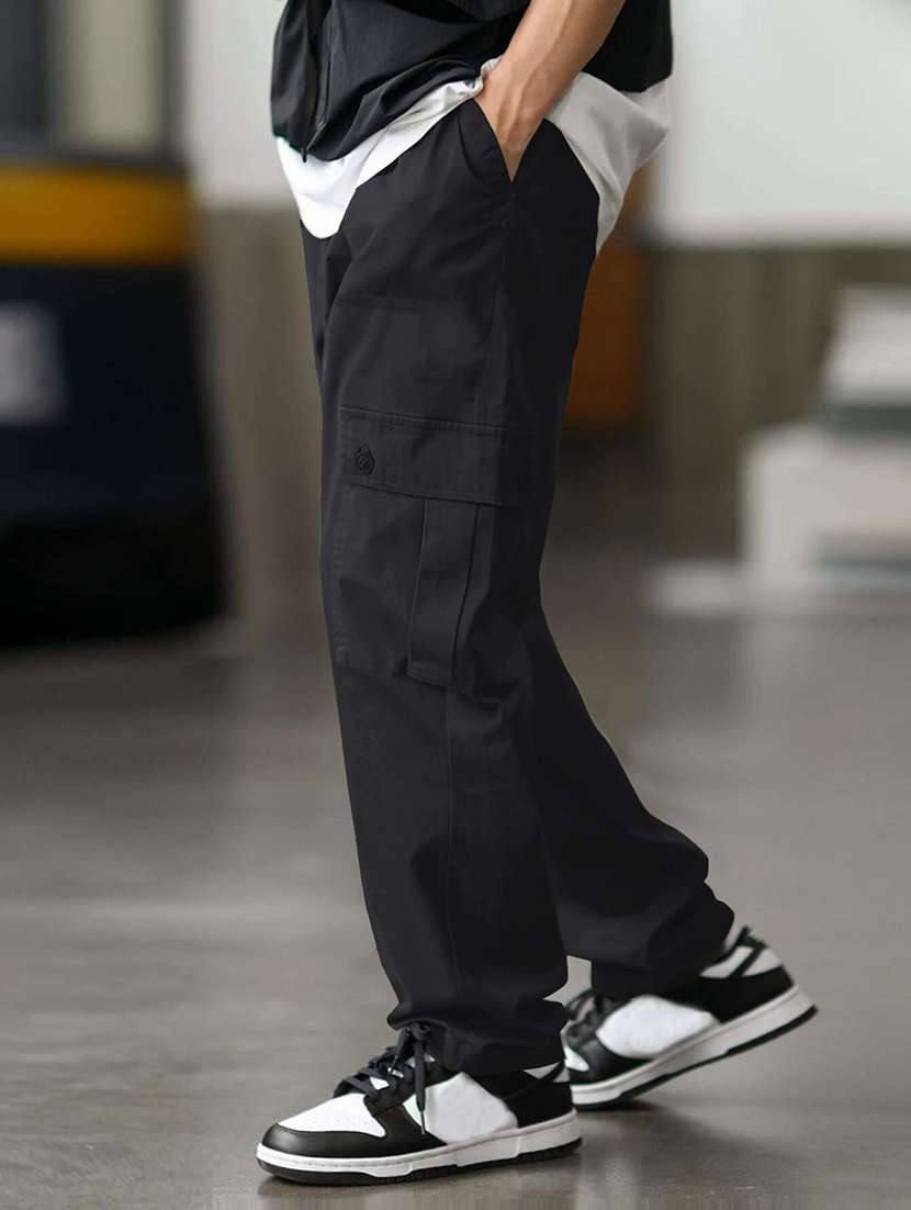 men solid mid rise relaxed fit cargo - 22086497 -  Standard Image - 2