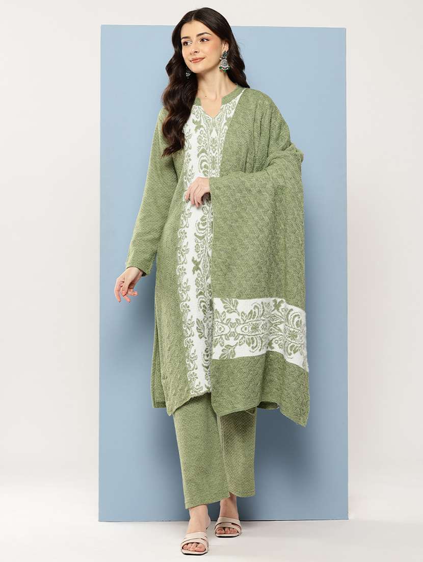 women self design long sleeve kurta pant with dupatta set - 22086507 -  Standard Image - 2