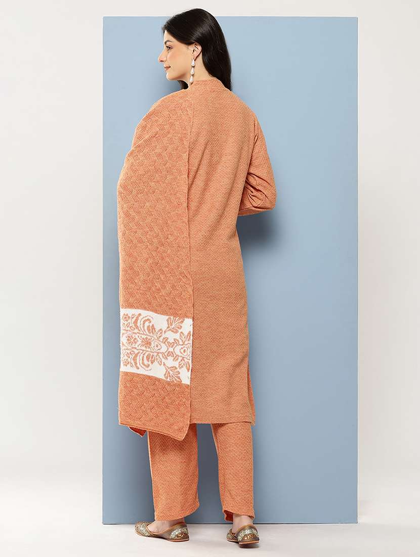 women self design long sleeve kurta pant with dupatta set - 22086508 -  Standard Image - 2