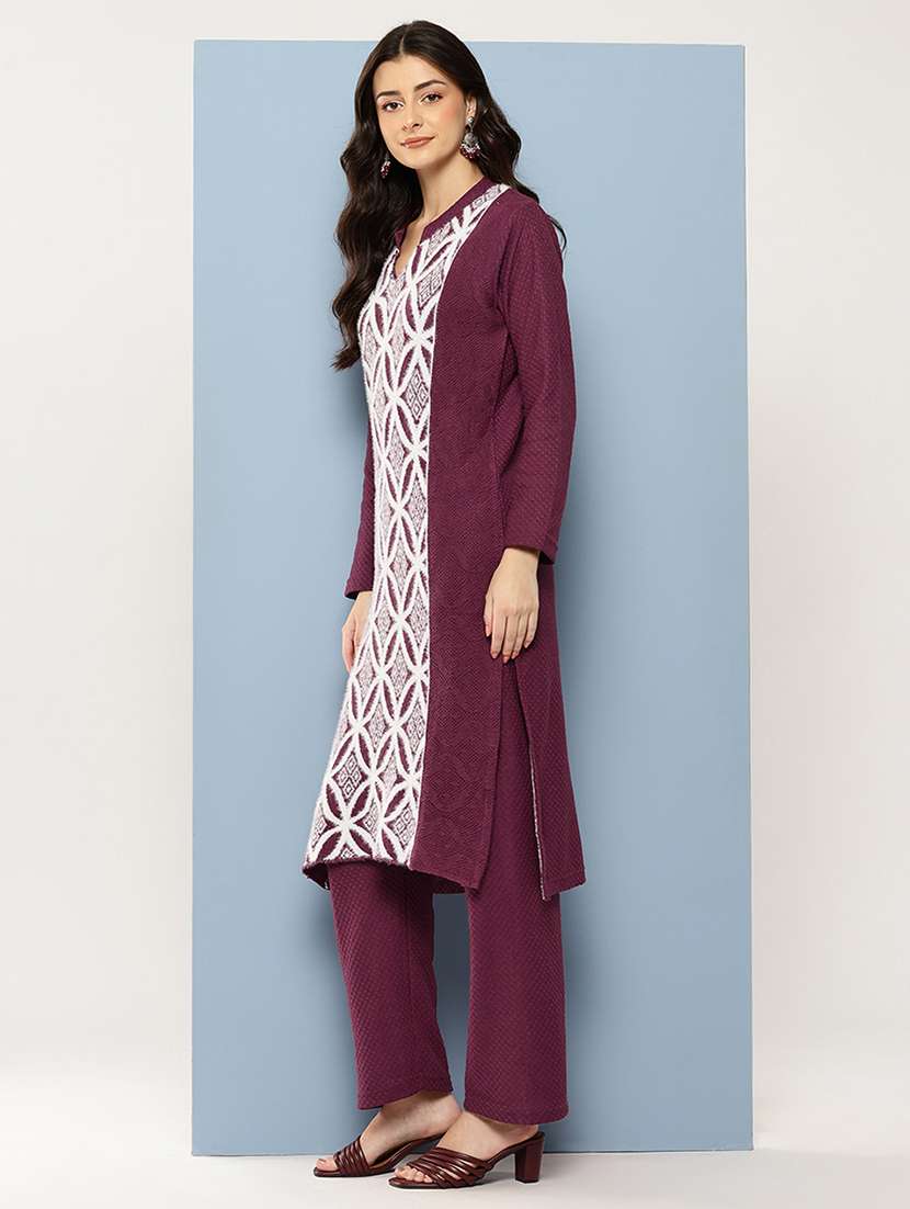 women self design long sleeve kurta pant with dupatta set - 22086510 -  Standard Image - 2