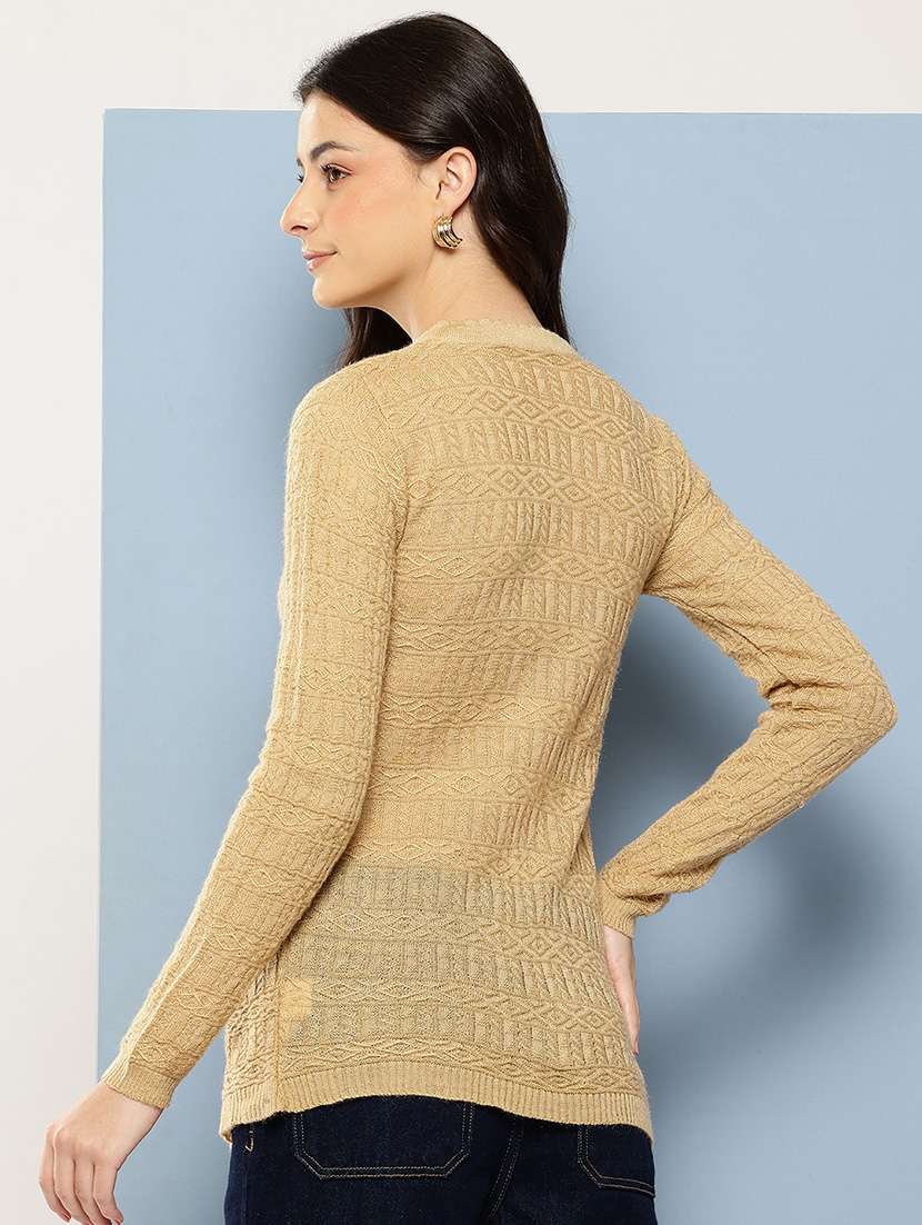 women self designed long sleeve cardigan - 22086521 -  Standard Image - 2