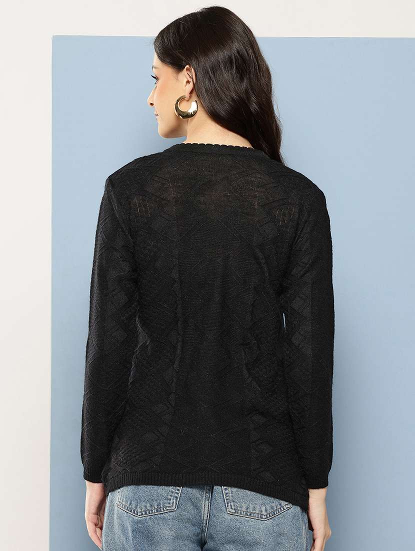 women self designed long sleeve cardigan - 22086523 -  Standard Image - 2