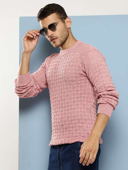 men self design long sleeve regular fit pullover - 22086583 - Standard Image - 0