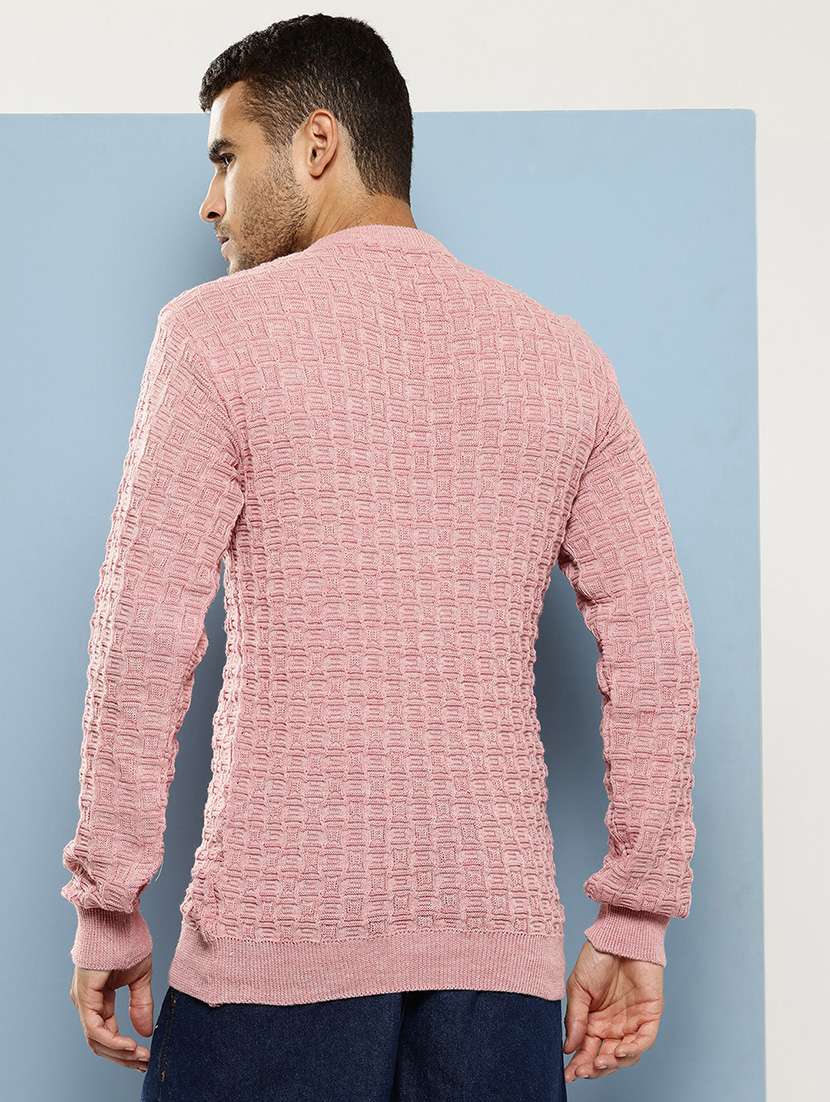 men self design long sleeve regular fit pullover - 22086583 - Standard Image - 2