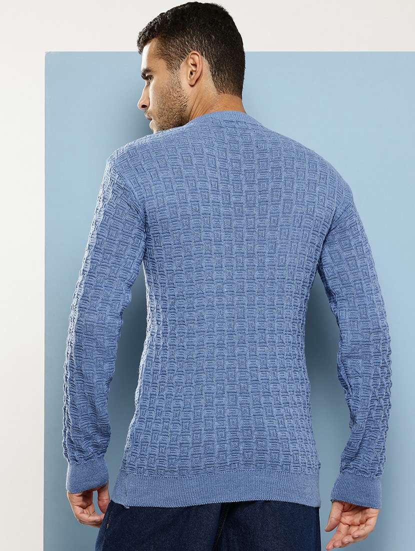 men self design long sleeve regular fit pullover - 22086586 - Standard Image - 2