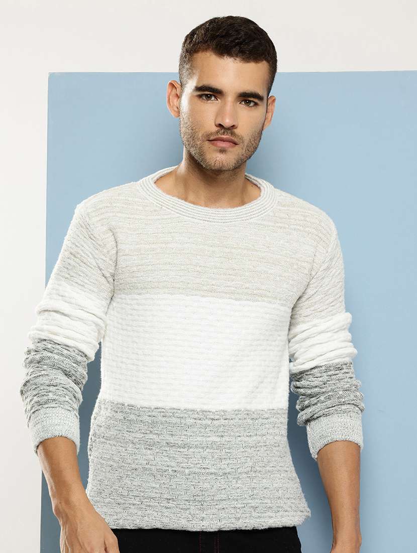 men self design long sleeve regular fit pullover  - 22086590 -  Zoom Image - 0