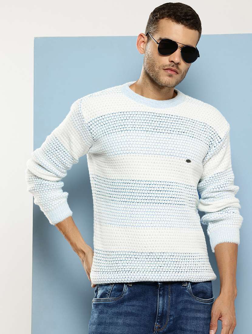 men self design long sleeve regular fit pullover - 22086592 - Zoom Image - 0