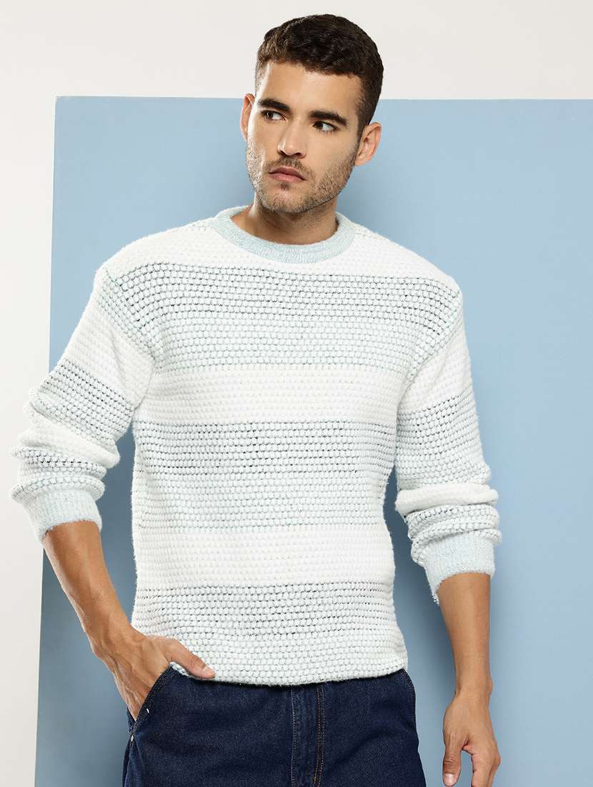 men self design long sleeve regular fit pullover - 22086597 - Zoom Image - 0