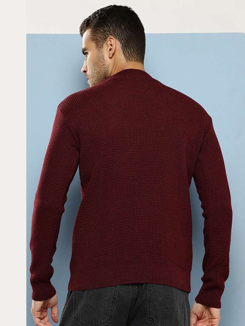men self design long sleeve regular fit pullover - 22086599 - Standard Image - 2