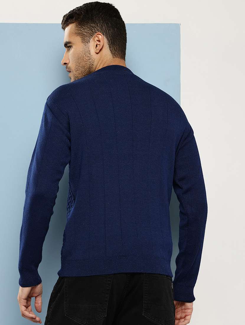 men self design long sleeve regular fit pullover - 22086609 - Standard Image - 2