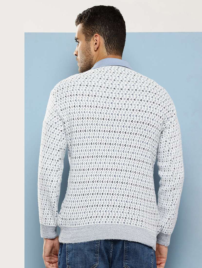 men self design long sleeve regular fit pullover - 22086613 - Standard Image - 2