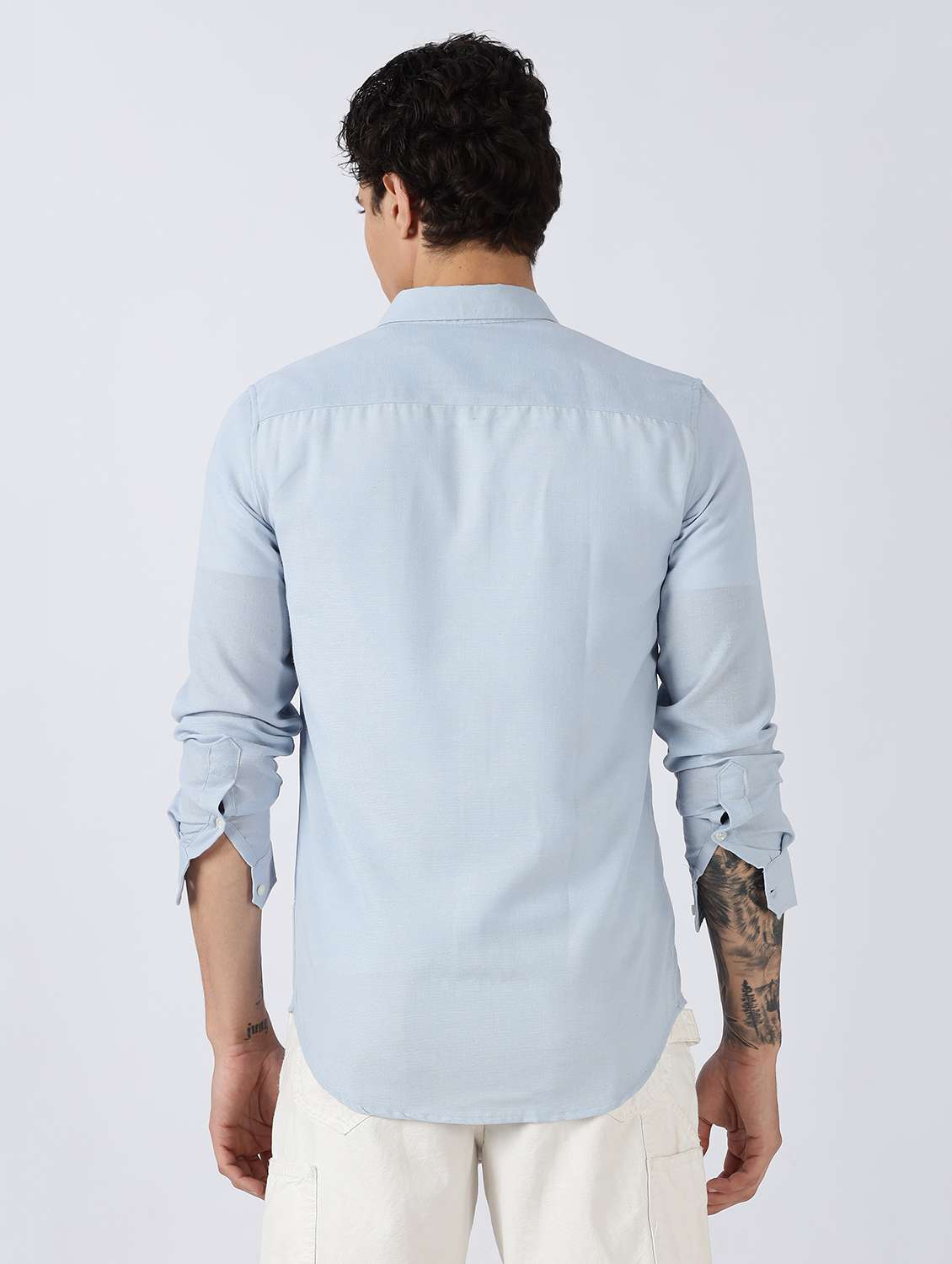 men solid long sleeve slim fit casual shirt - 22086621 -  Standard Image - 2