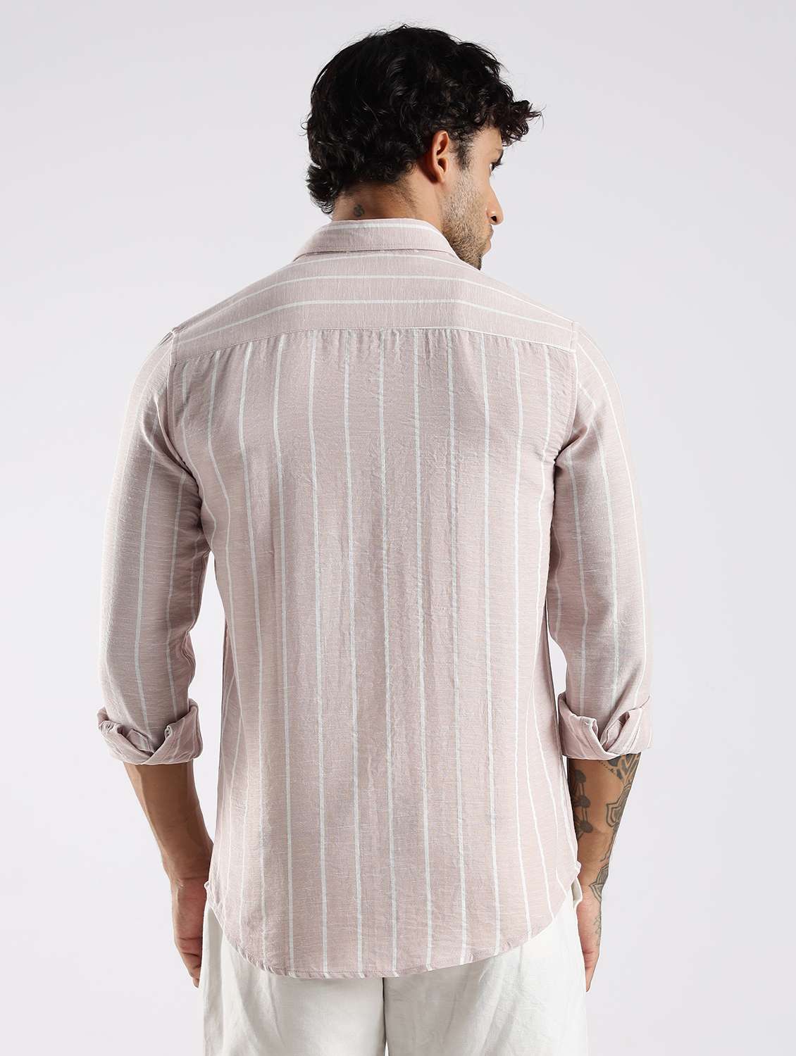 men striped long sleeve slim fit casual shirt - 22086631 -  Standard Image - 2