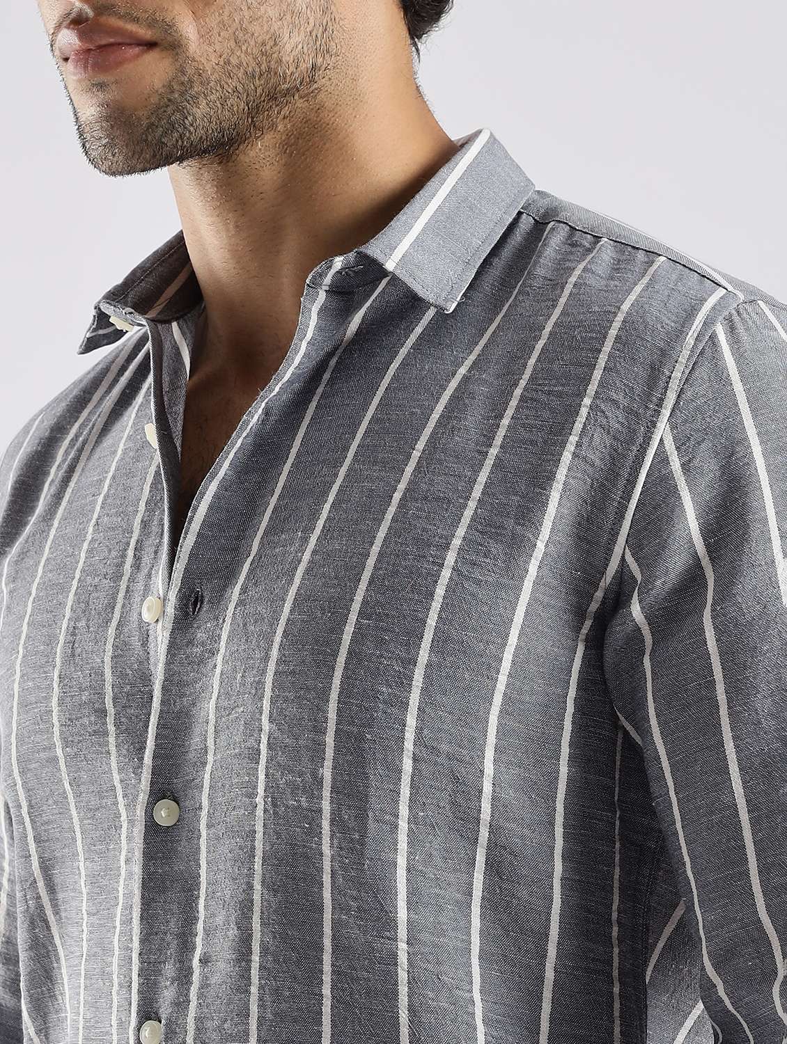 men striped long sleeve regular fit casual shirt - 22086635 -  Standard Image - 2