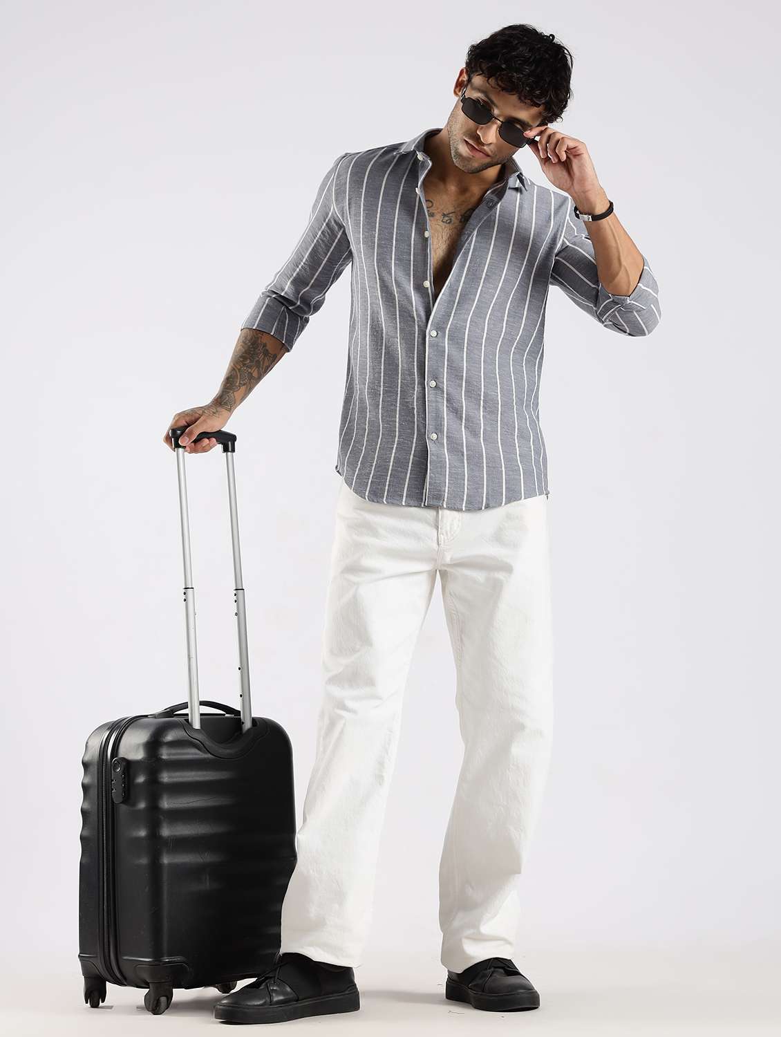 men striped long sleeve regular fit casual shirt - 22086635 -  Standard Image - 7