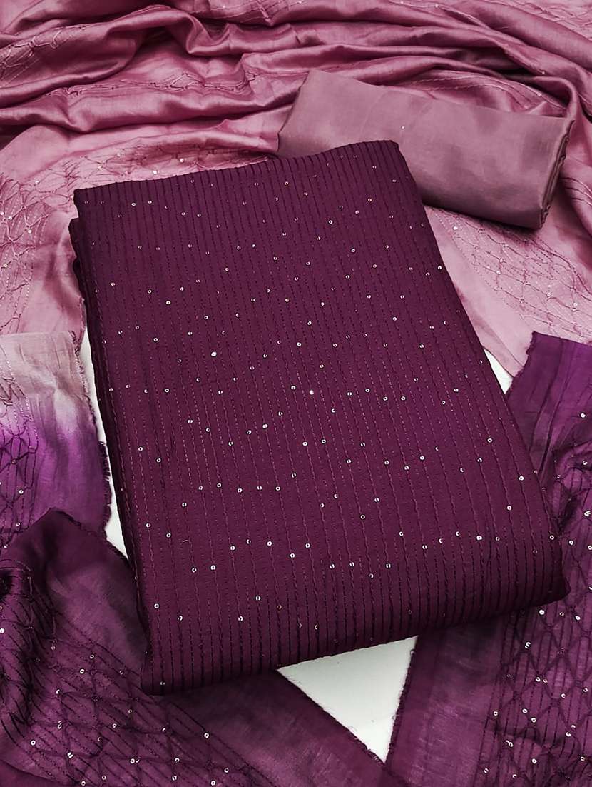 women solid wiith work embroidered unstitched suit set - 22086687 - Standard Image - 2