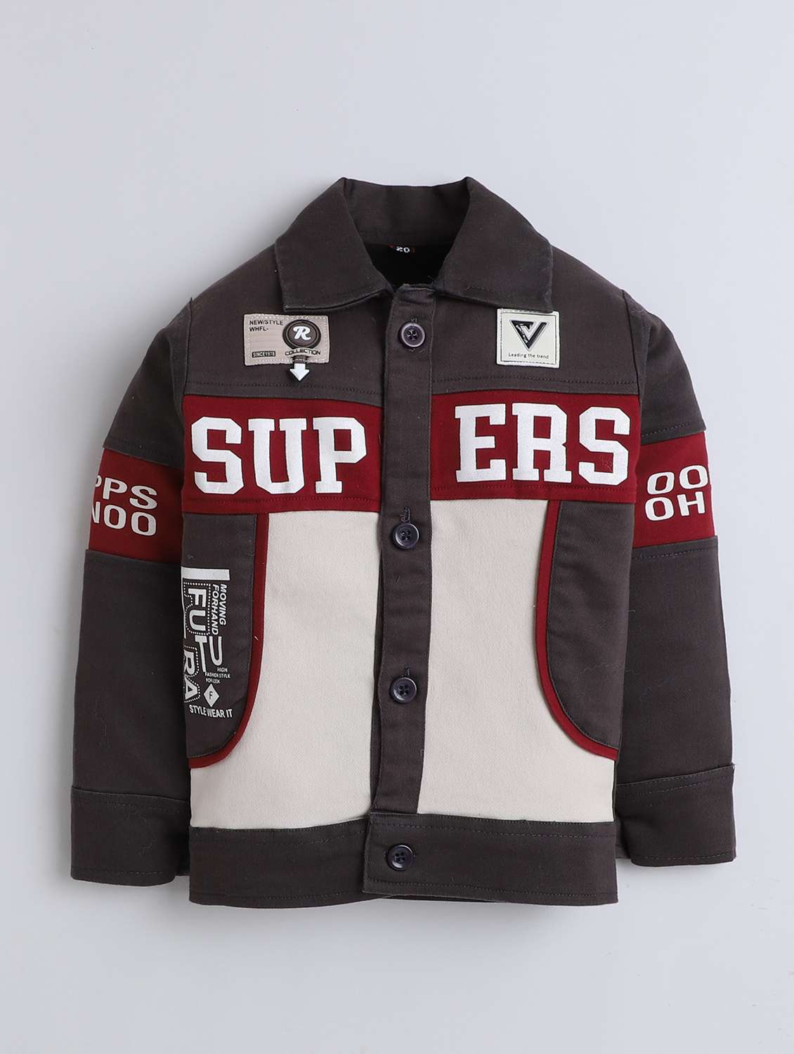 boys printed t-shirt and trouser with jacket set - 22086695 -  Standard Image - 2