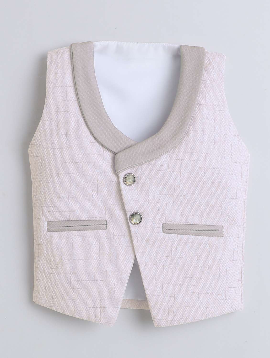 boys solid shirt and trouser with wasitcoat set - 22086698 -  Standard Image - 2