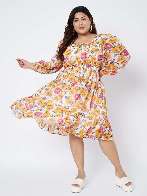 women plus size floral print tiered dress - 22086718 -  Standard Image - 0
