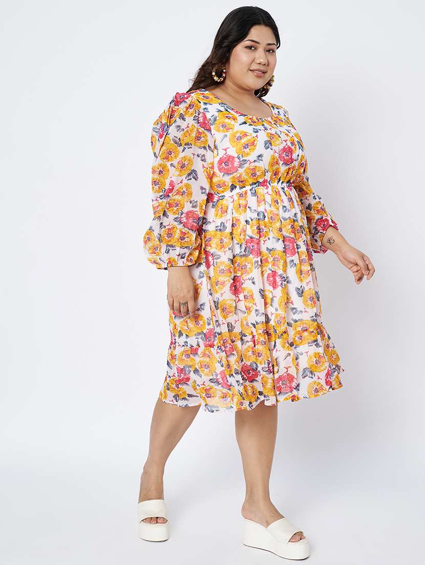 women plus size floral print tiered dress - 22086718 - Standard Image - 2