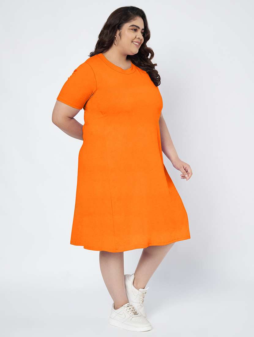women plus size solid short sleeve a-line dress - 22086772 -  Standard Image - 2