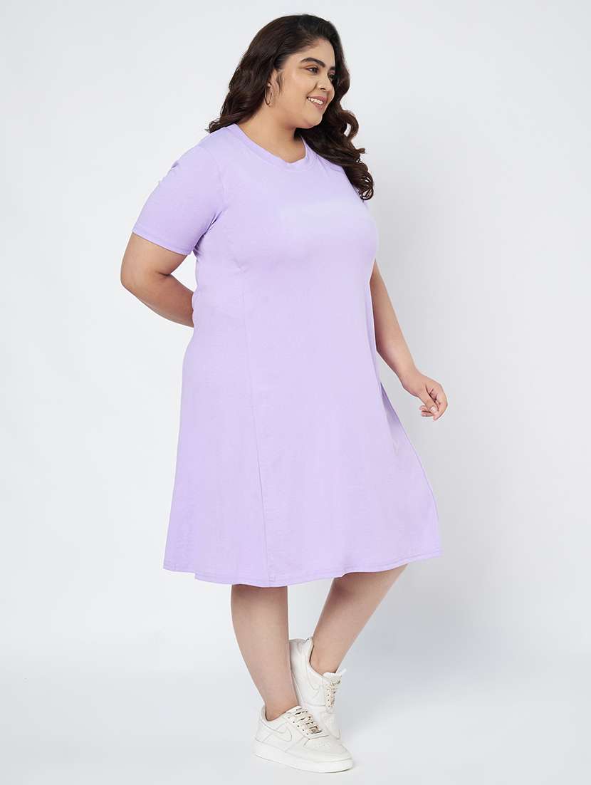 women plus size solid short sleeve a-line dress - 22086777 -  Standard Image - 2