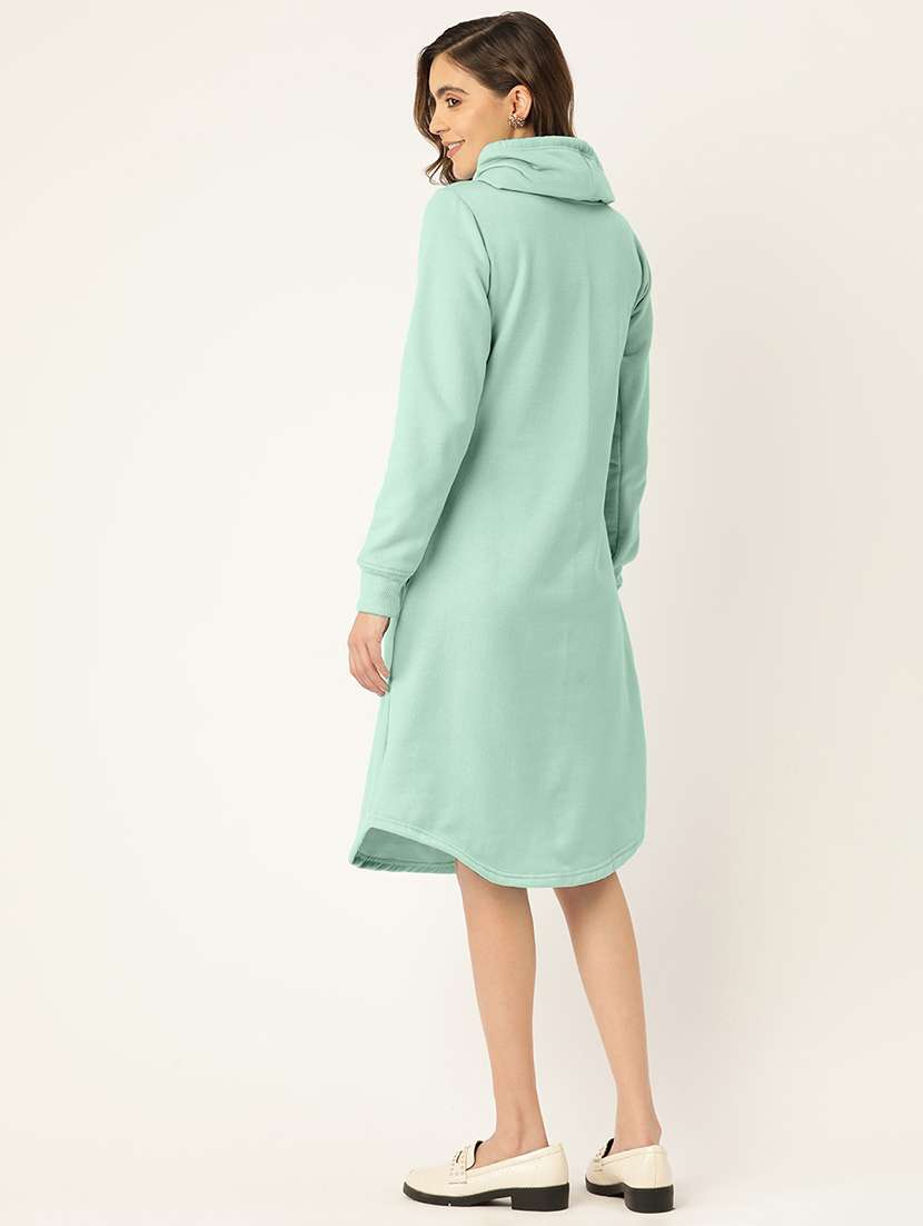 women solid long sleeve a-line dress - 22086802 -  Standard Image - 2