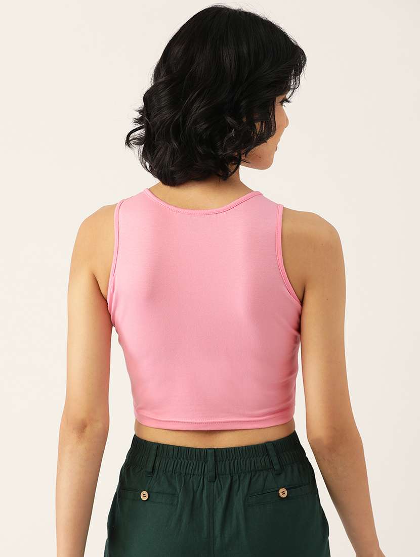 women solid sleeveless tank top - 22086823 - Standard Image - 2