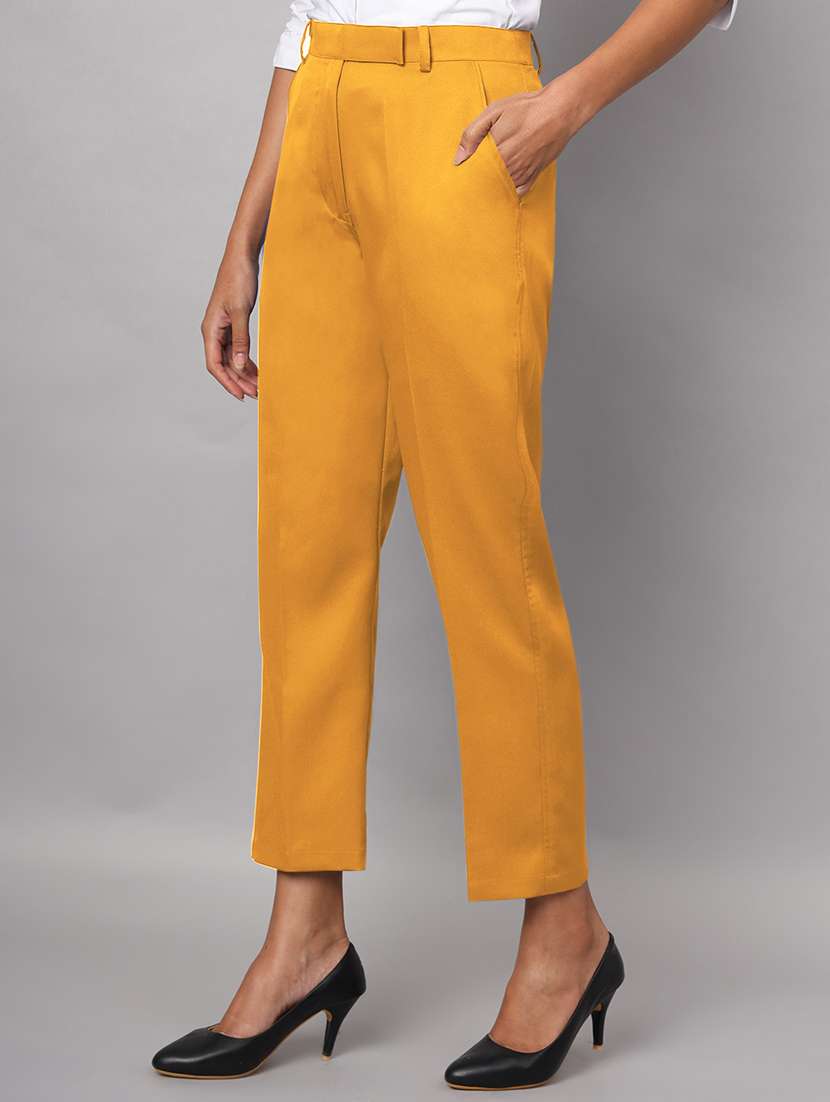 women solid high rise cigarette pants - 22086868 -  Standard Image - 2