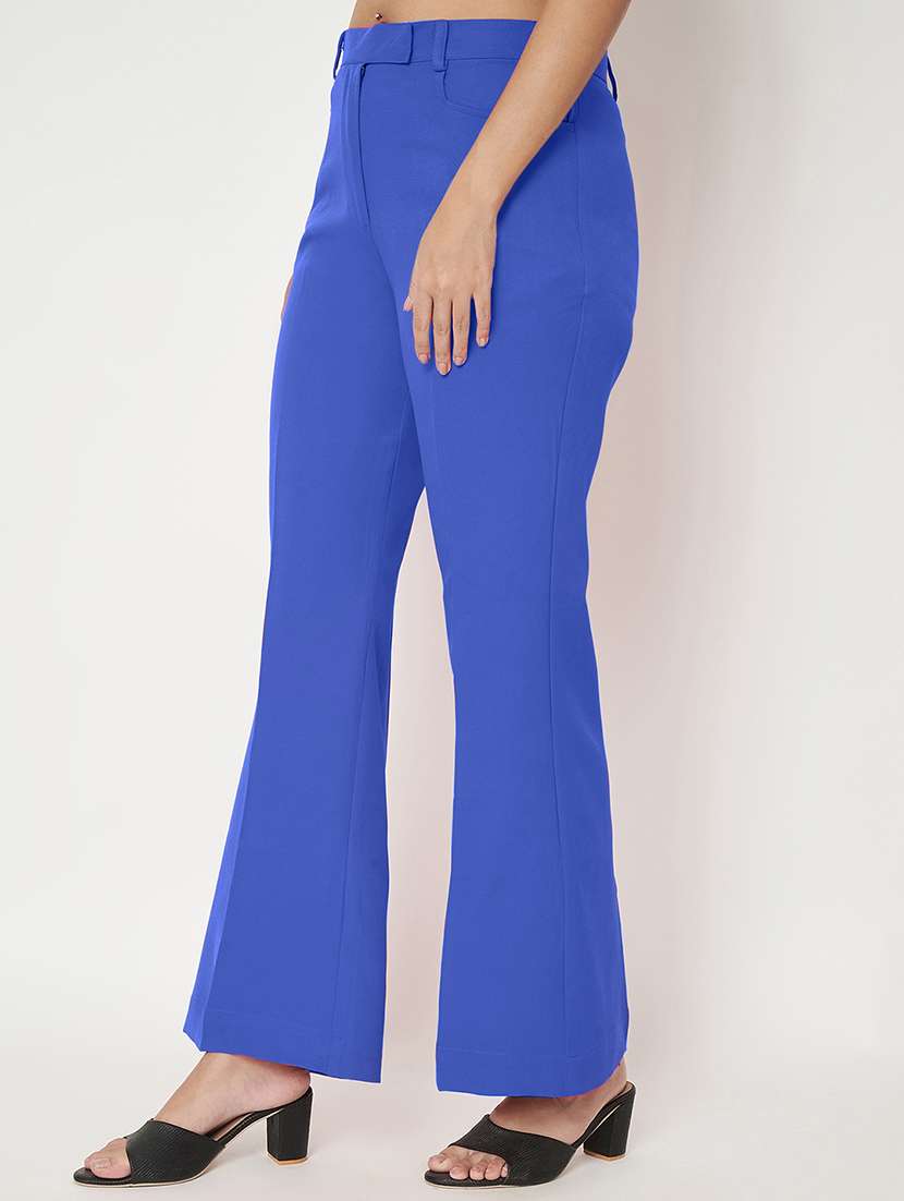 women solid high rise bootcut trouser - 22086874 -  Standard Image - 2