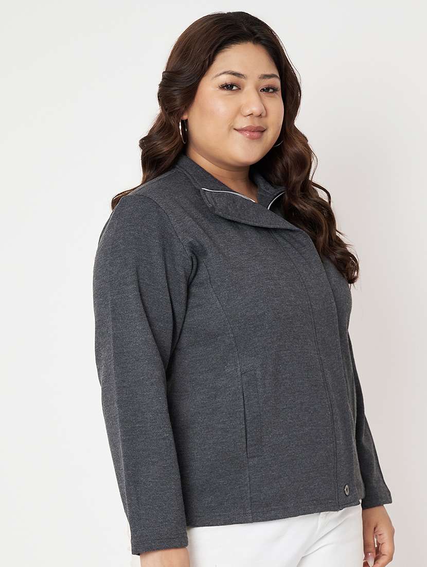 women plus size solid long sleeve sweatshirt - 22086880 -  Standard Image - 2