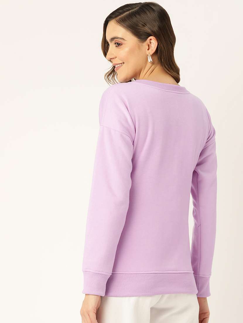 Women Solid Long Sleeve Sweatshirt - 22086929 -  Standard Image - 2