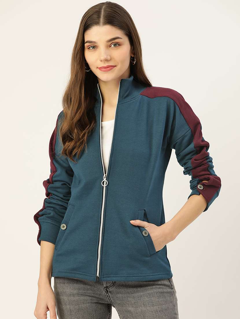 women tapered long sleeve sweatshirt