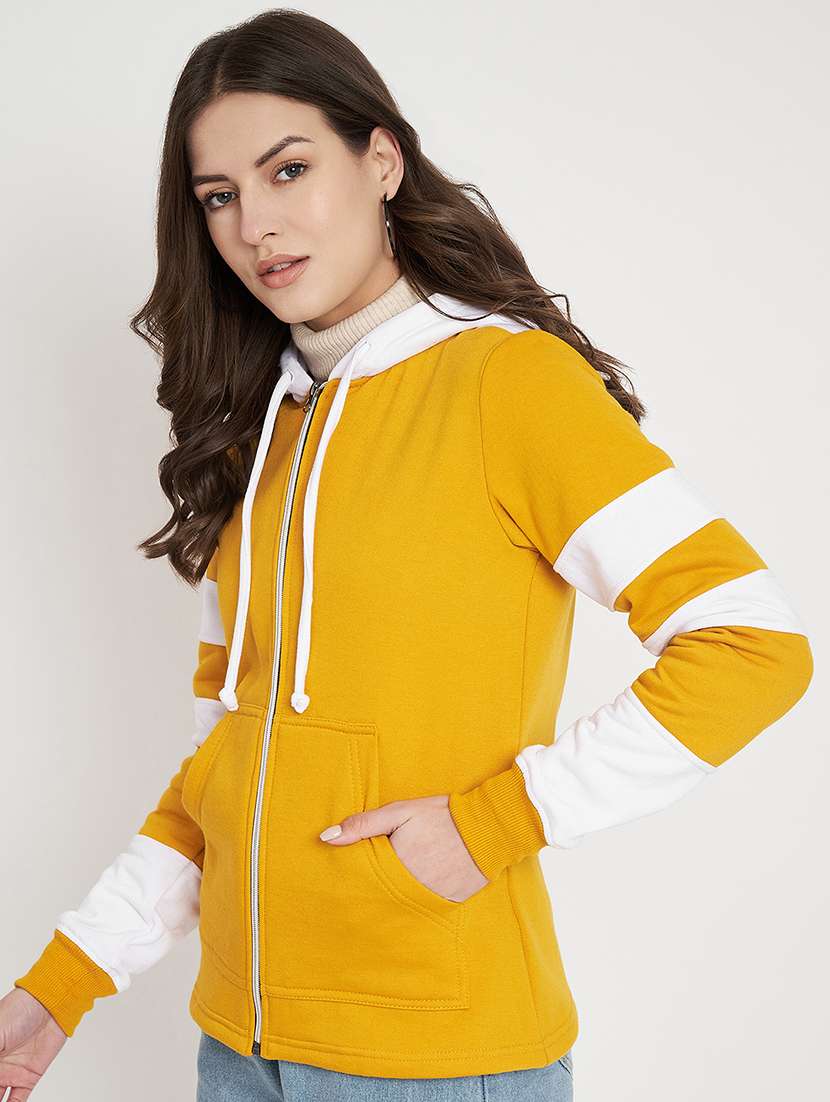 women color blocked long sleeve hooded sweatshirt - 22086967 -  Standard Image - 2