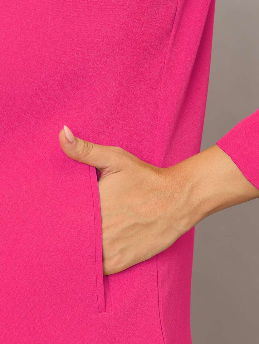 women solid long sleeve blazer & skirt co-ord set - 22086992 -  Standard Image - 7