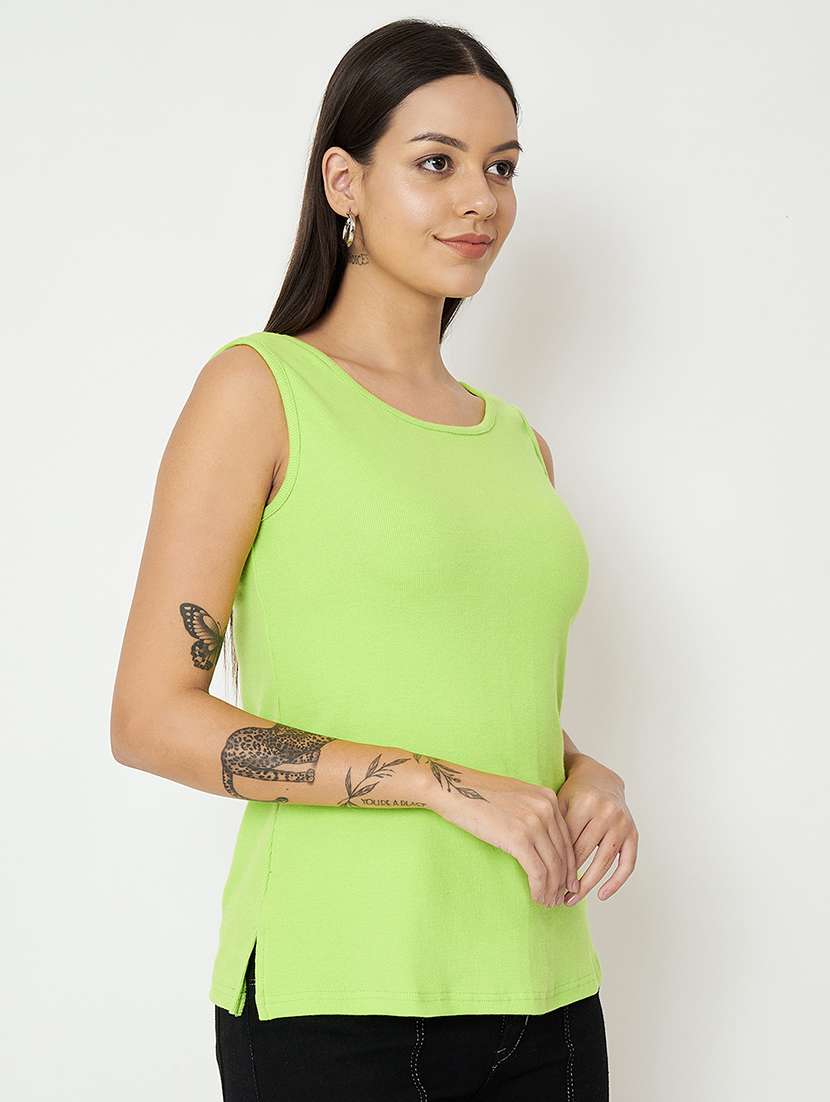 women solid sleeveelsss camisole - 22087020 - Standard Image - 2
