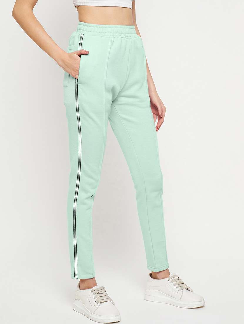 women solid mid rise regular fit track pant - 22087031 -  Standard Image - 2