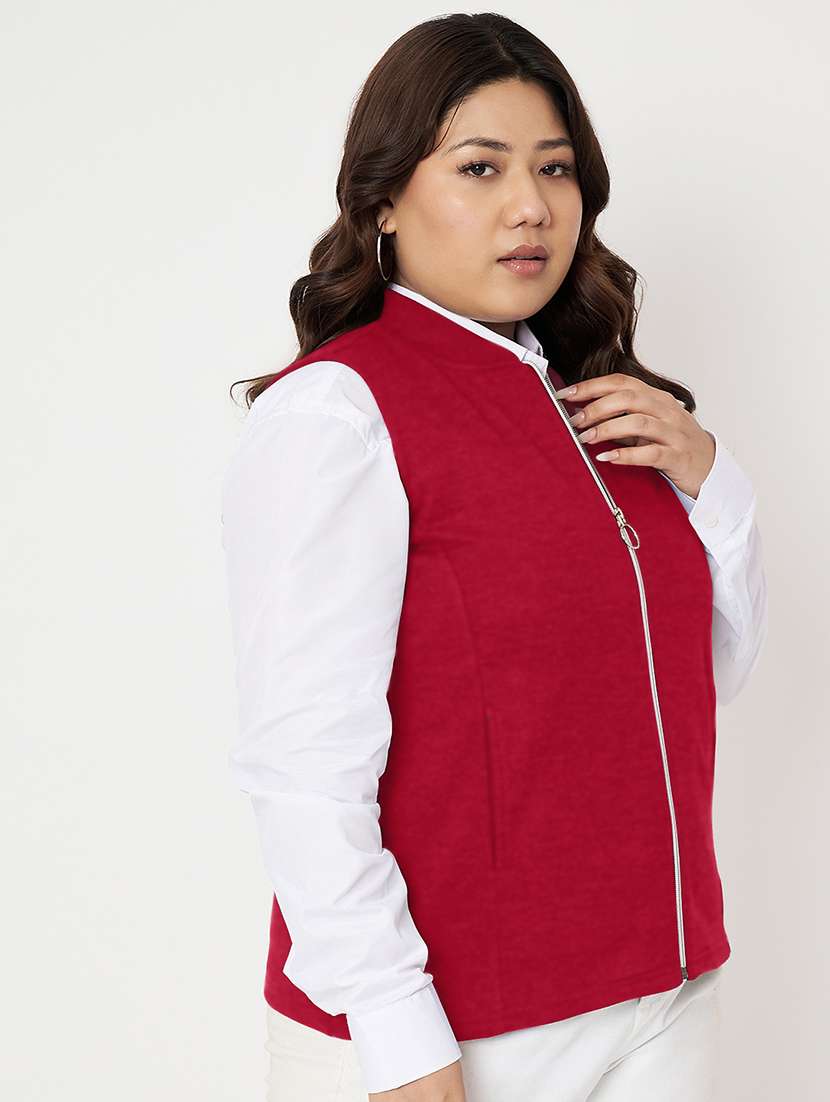 women plus size solid sleeveless jacket - 22087045 -  Standard Image - 2