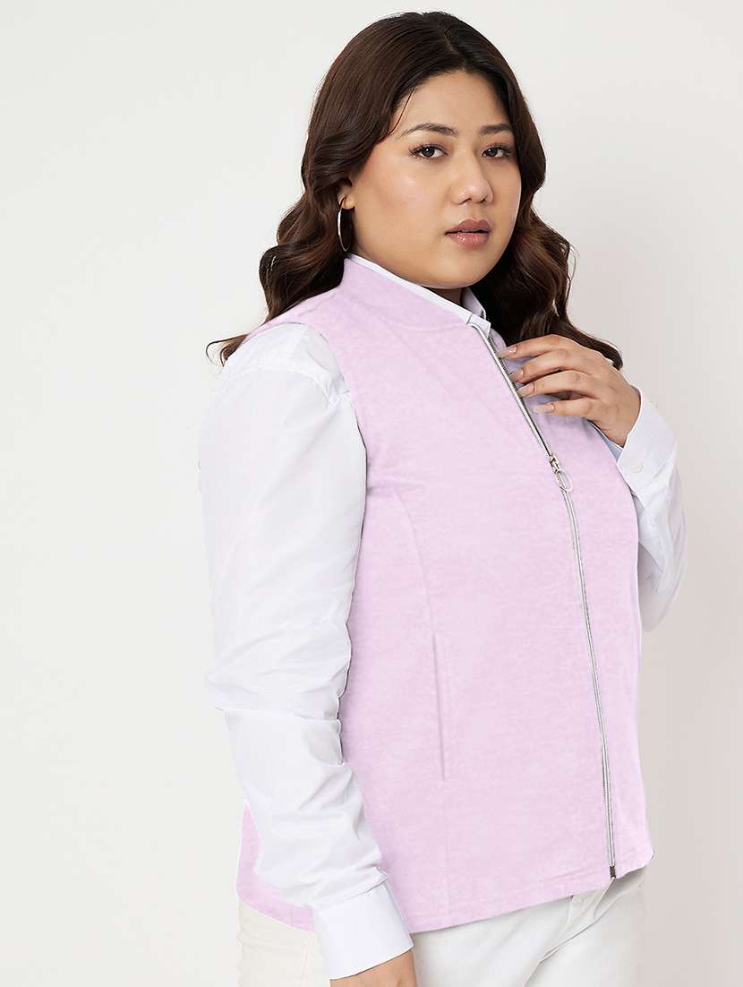 women plus size solid sleeveless jacket - 22087046 -  Standard Image - 2