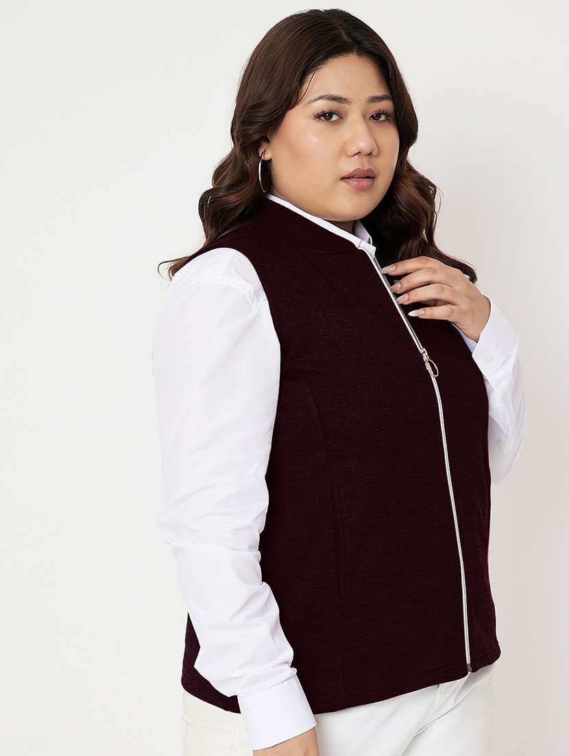 women plus size solid sleeveless jacket - 22087048 -  Standard Image - 2