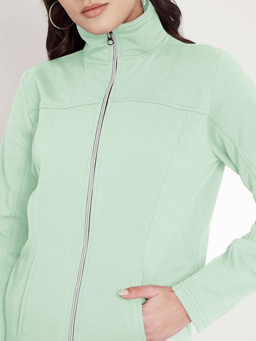 women solid long sleeve jacket - 22087059 -  Standard Image - 7