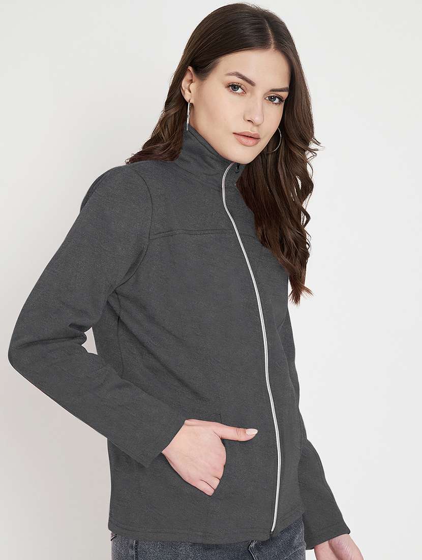 women solid long sleeve jacket - 22087064 -  Standard Image - 2