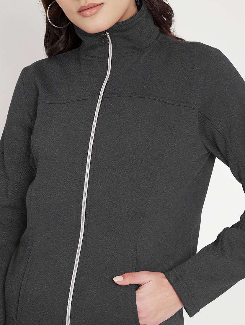 women solid long sleeve jacket - 22087064 -  Standard Image - 7