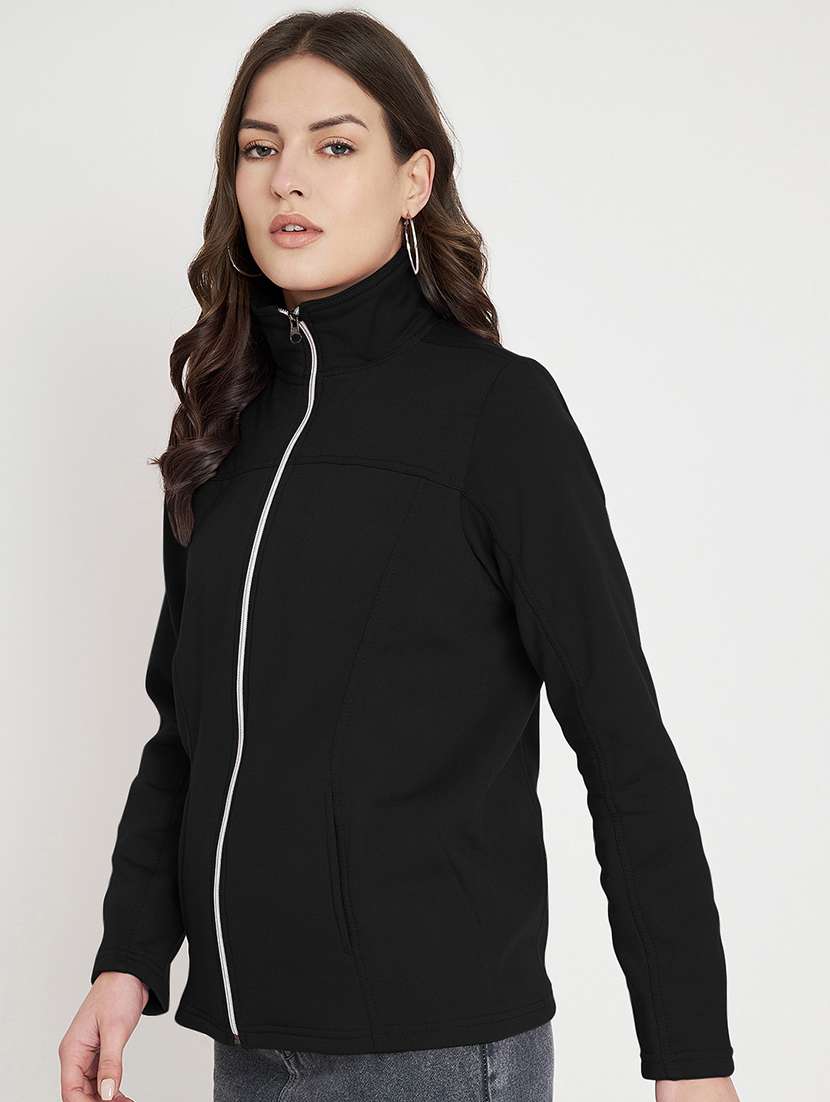 women solid long sleeve jacket - 22087066 -  Standard Image - 2