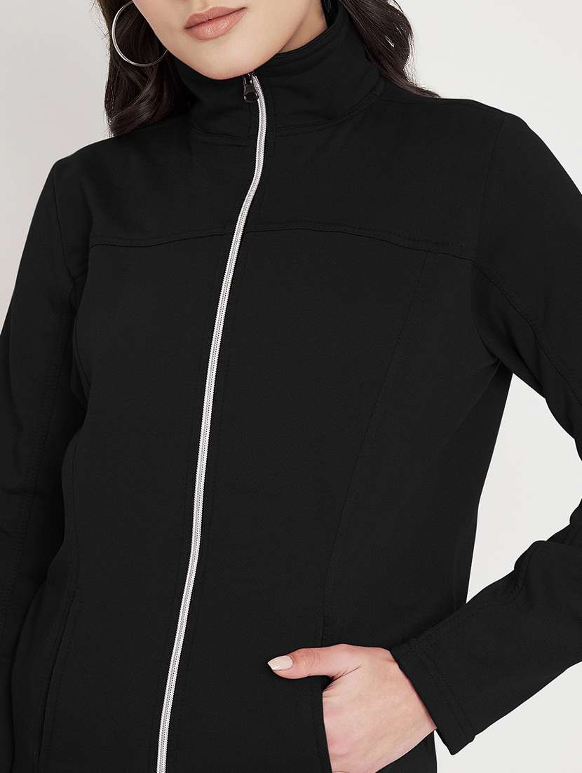 women solid long sleeve jacket - 22087066 -  Standard Image - 7